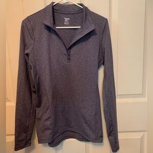 Worn once- Reebok half zip, full sleeve workout sweatshirt